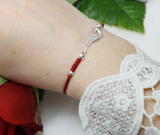 bransoletka srebrna 925 skrzydło anioła zestaw 1899/3