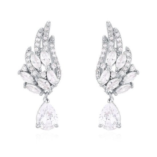 Kol 599/917 Kolczyki z cyrkoniami skrzydła anioła