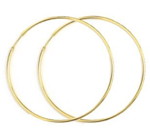 599/1022 Kolczyki koła złote 70 mm, stal szlachetna pozłacana