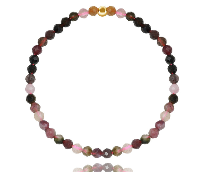 1728/5 bransoletka z turmalinem złocona na gumce