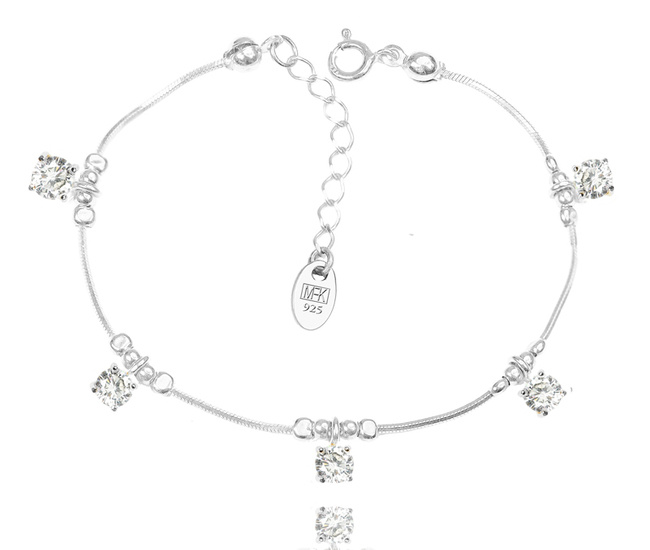 1360 bransoletka srebrna 925 z cyrkoniami