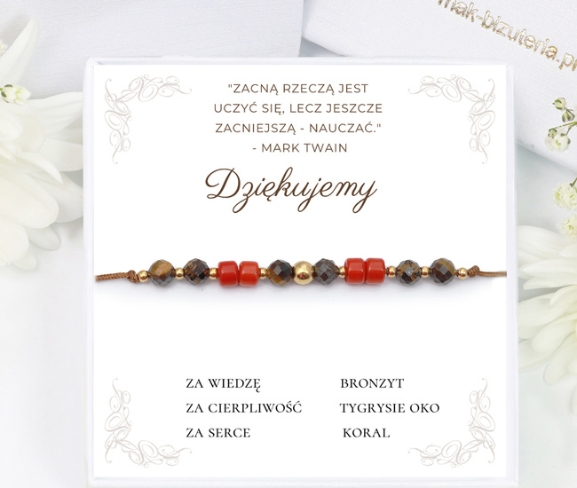 Zestaw dla nauczyciela bransoletka kamnienie naturalne, koraliki 1865/5