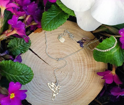 1153 Naszyjnik srebrny 925 z krawatką koliber