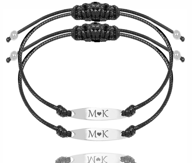 1330 bransoletki s. 925  z grawerem dla pary