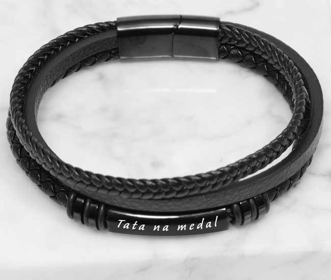 Bransoletka męska z grawerem dla taty 1806/15