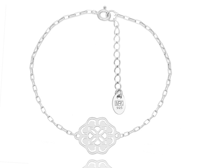 1383/23 bransoletka srebrna 925 z rozetą