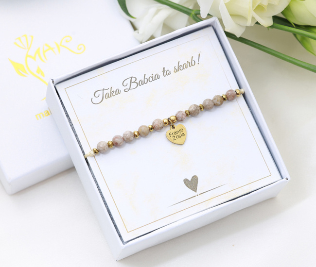 Bransoletka dla Babci bransoletka z koniczynką, pudełko z dedykacją 1897/4