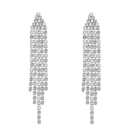 Kol  599/88 KOLCZYKI  kryształy białe złoto