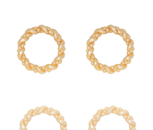 1384/7 Kolczyki srebrne 925 pozłacane precle koła