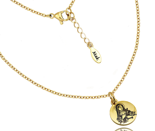 Naszyjnik z medalikiem wizerunek dowolnego Świętego pozłacany Święta Rita 1810