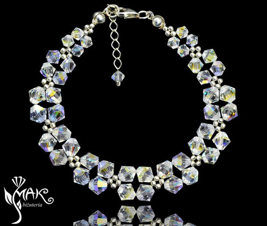 568 biżuteria ślubna bransoletka crystal AB