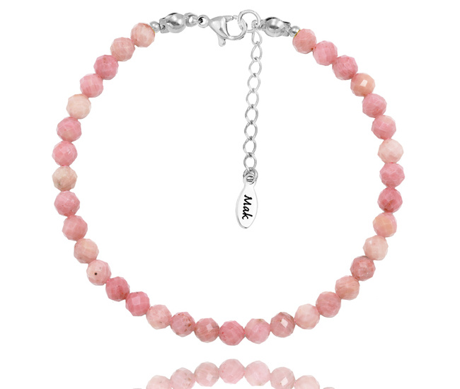 1728/1 bransoletka srebrna 925 z rodonitem kamień naturalny