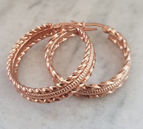 Kol 599/920 KOLCZYKI koła 30 mm, stal szlachetna złota