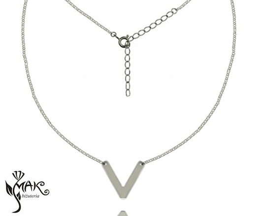 NK707 NASZYJNIK V 100% SREBRO 925 GRAWER