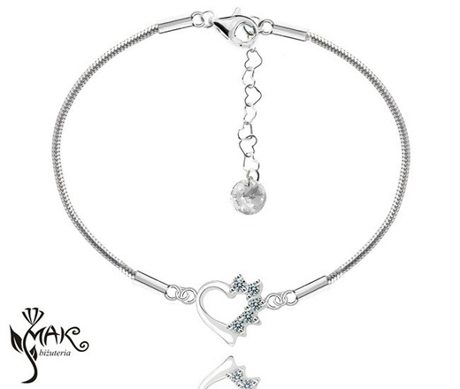 KPL801 serca KOMPLET celebrytka + pudełko z grawerem