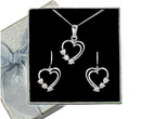 480/233 komplet srebrny serduszka z cyrkoniami