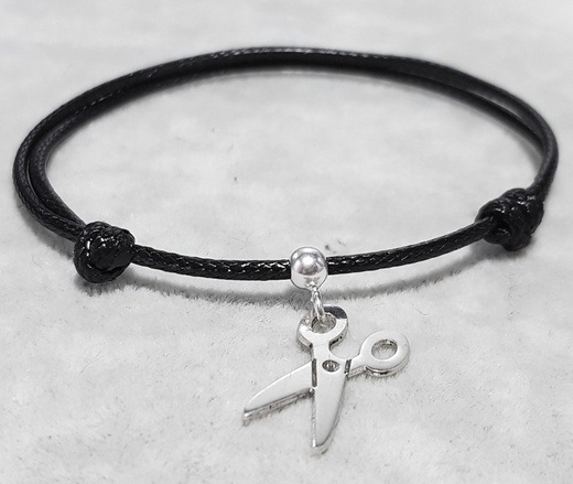 BR1009 Bransoletka z nożyczkami srebrna dla fryzjera fryzjerki