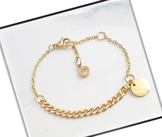 1232/7 naszyjnik złoty stal cieńszy i gruby łańcuszek