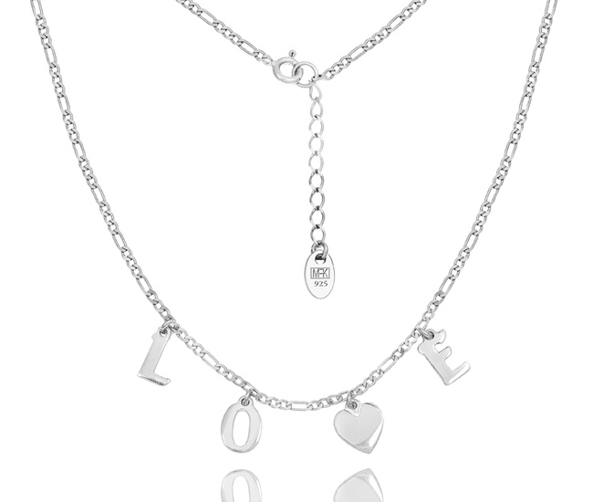 1324/1 naszyjnik z napisem podwieszanym LOVE srebrny 925