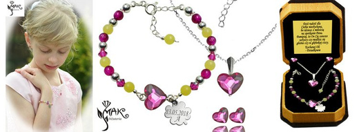 927/2 komplet Swarovski Elements srebro 925 urodziny komunia