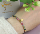 1746/5 tęczowa bransoletka z turmalinem, kamieniami naturalnymi i grawerem dla babci zestaw