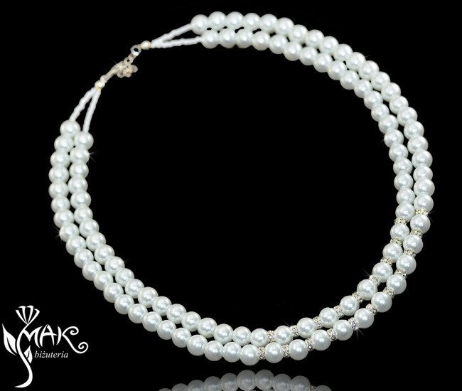 NK 258 NASZYJNIK Z SZKLANYCH PEREŁEK