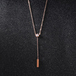 NK599/843 naszyjnik złoty stal z długim wisiorkiem i cyrkonią