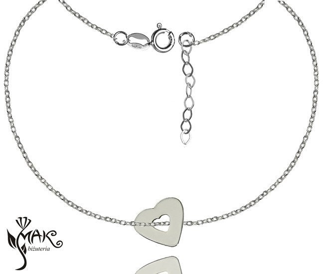 Nk744 naszyjnik celebrytka serce srebro 925
