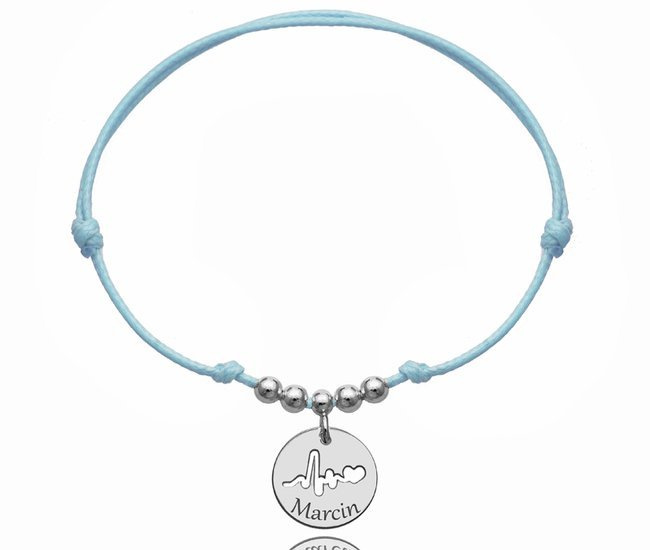 1181 bransoletka grawerowana kółeczko ażurowa linia życia srebro 925