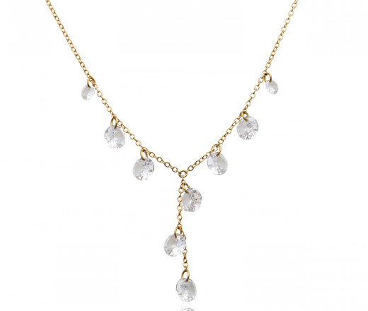 elegancki naszyjnik złocony z kryształkami 1816/4