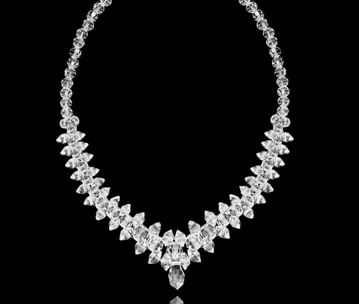 1374 naszyjnik kryształowy Crystal na ślub srebro 925
