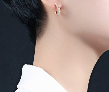 Kol 599/763 kolczyki sztyft kółka z cyrkoniami spike kolce