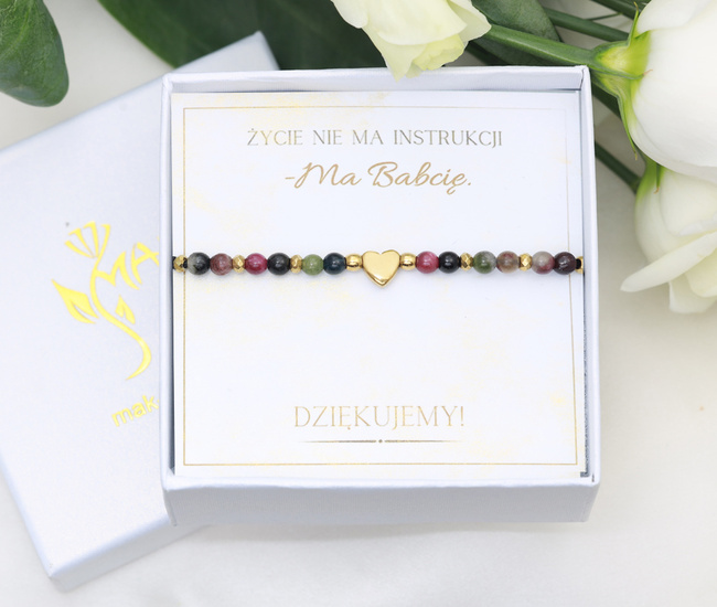 Upominek dla babci zestaw bransoletka, pudełko z dedykacją 1897/7