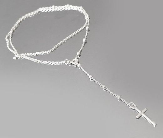 1142 łańcuszek z srebrny 925 z krzyżykiem różaniec