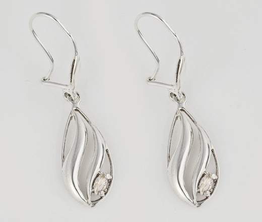 480/453 kolczyki srebrne łezki z błyszczącą cyrkonią