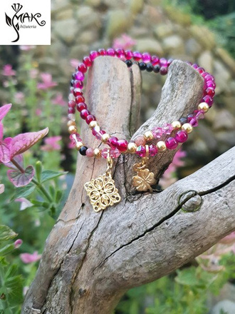 BR950 BRANSOLETKA pozłacana turmalin, Swarovski Element