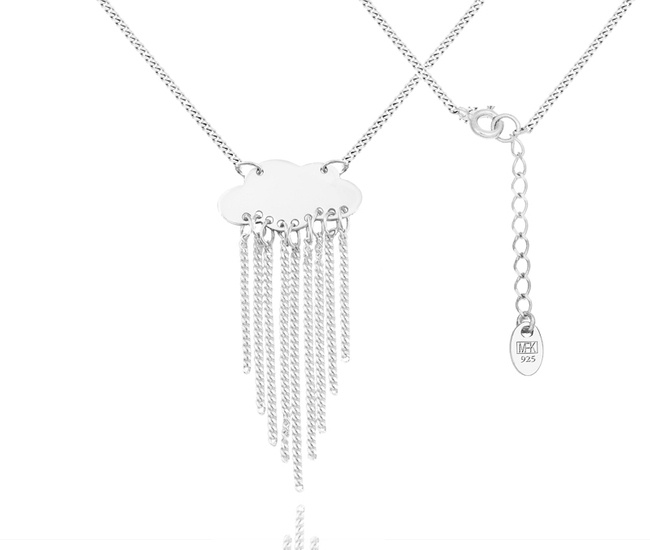 1572 naszyjnik srebrny 925 chmura z deszczem