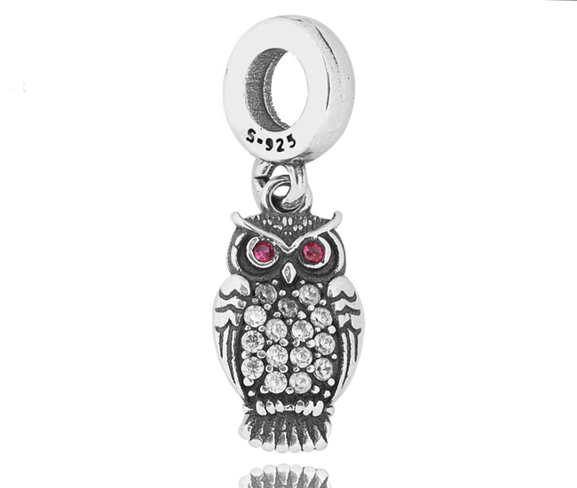 114/19 Koralik beads charms sowa dzień nauczyciela