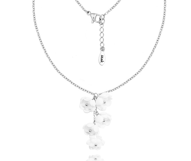 1664 naszyjnik na ślub  srebrny 925 z kwiatami