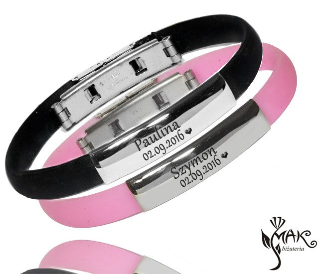 BR345 Komplet BRANSOLETEK Z GRAWEREM DLA PARY