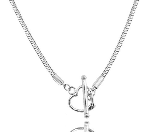 1245/4 naszyjnik srebrny 925 grubszy łańcuszek z sercem srebrnym