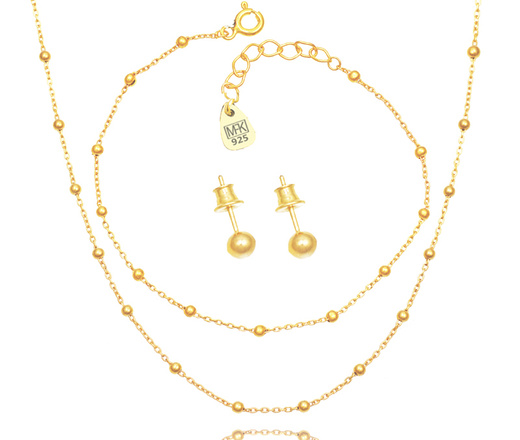 1238 kolczyki srebrne 925 pozłacane 5 mm