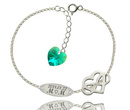 BR907 BRANSOLETKA Z GRAWEREM serce z infinity nieskończoność Swarovski Elements