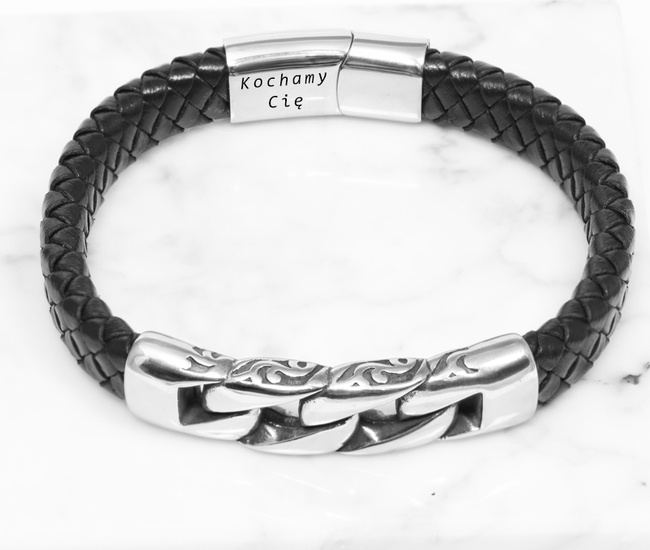 Bransoletka męska z grawerem na dzień taty 1806/12