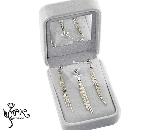 KPL774 biżuteria KOMPLET srebrny + pudełko z grawerem