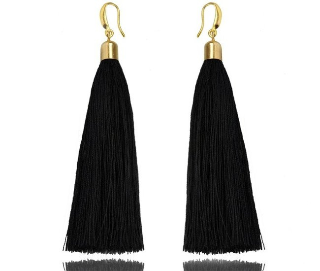 Kol1036 Kolczyki frędzle chwosty złote srebro 925 rozmiar XL  - kolory do wyboru