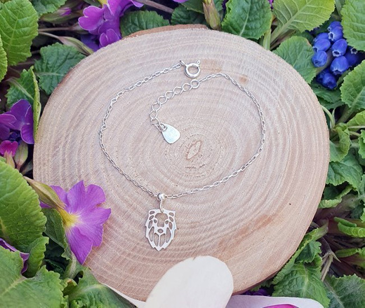 1157 bransoletka z srebrna 925 ażurowy pies origami