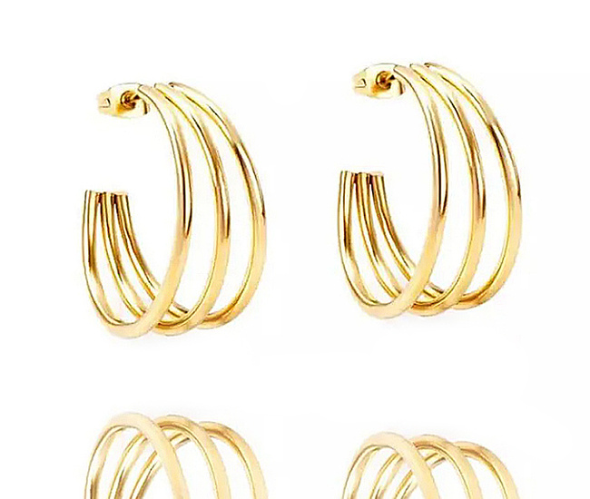 599/1122 kolczyki stalowe potrójne koła duże