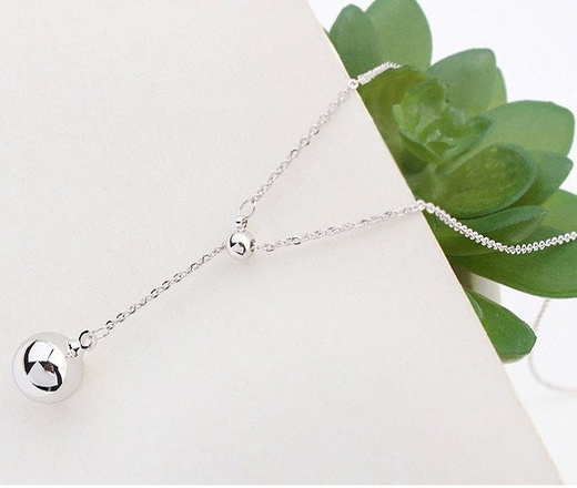 Nk 599/594 NASZYJNIK srebrny, łańcuszek i wisiorek kula