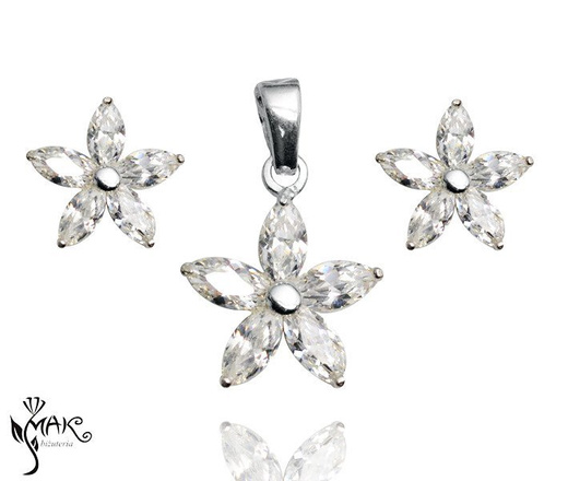 KOL480/11 KOLCZYKI KWIATUSZKI SREBRNE Z CYRKONIĄ